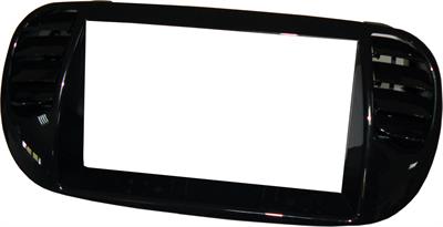 Mascherina autoradio 2 DIN FIAT 500 '08->'15 Ricambio NERO LUCID