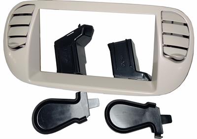 Kit montaggio radio 2 DIN CHINA FIAT 500 dal'08->'15 Beige