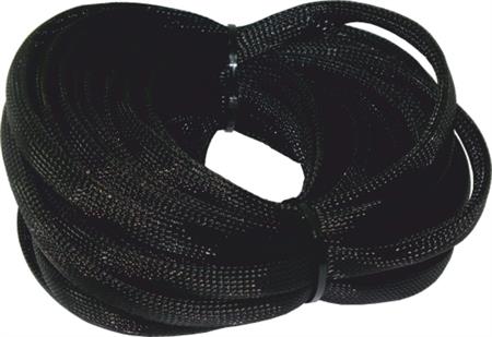 Guaina trecciata poliestere nera 15mm std 30mm max