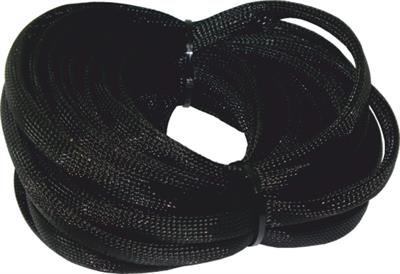 Guaina trecciata poliestere nera 15mm std 30mm max