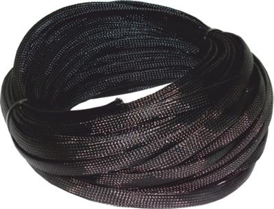 Guaina trecciata poliestere nera 10mm std 20mm max