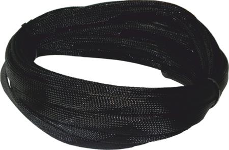 Guaina trecciata poliestere nera 25mm std 50mm max