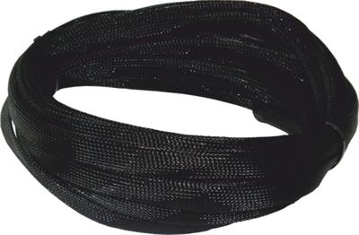 Guaina trecciata poliestere nera 25mm std 50mm max