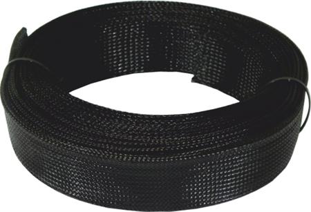 Guaina trecciata poliestere nera 50mm std 100mm max